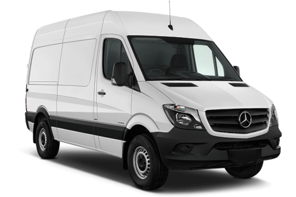 Vue latérale du fourgon MERCEDES SPRINTER II - 2006 – modèle utilitaire gris aménageable